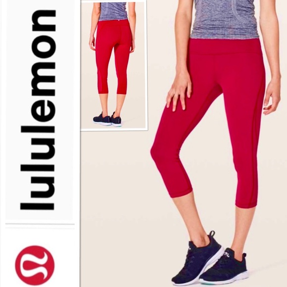lululemon athletica Pants - Lululemon Red Crop train times Leggings